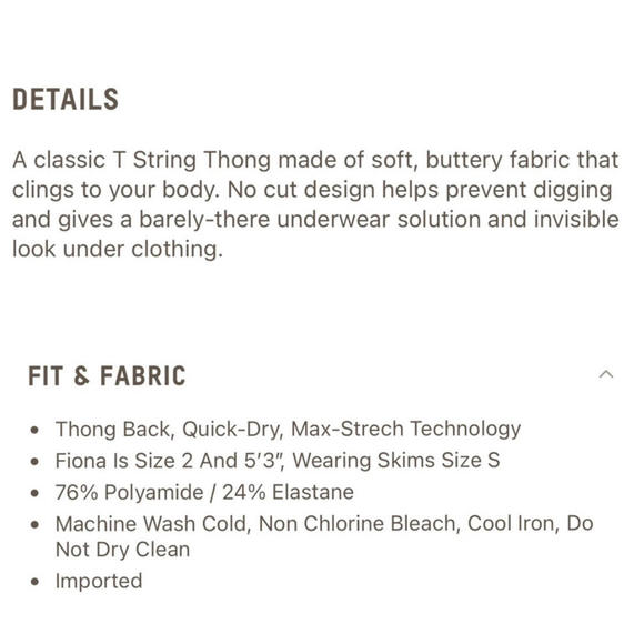 NWT Skims Fits Everybody T-String Thong in Sorbet Women’s 4X - Picture 7 of 7